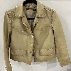 Vintage Ralph Lauren Leather Jacket with Antler Buttons